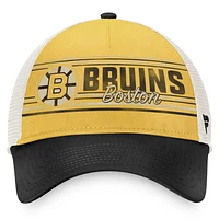 Casquette Snapback de camionneur rétro classique des Bruins de Boston Fanatics or/noir pour hommes