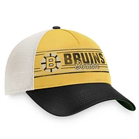 Casquette Snapback de camionneur rétro classique des Bruins de Boston Fanatics or/noir pour hommes