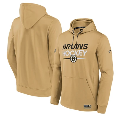 Men's Fanatics Gold Boston Bruins Authentic Pro Fleece Pullover Hoodie