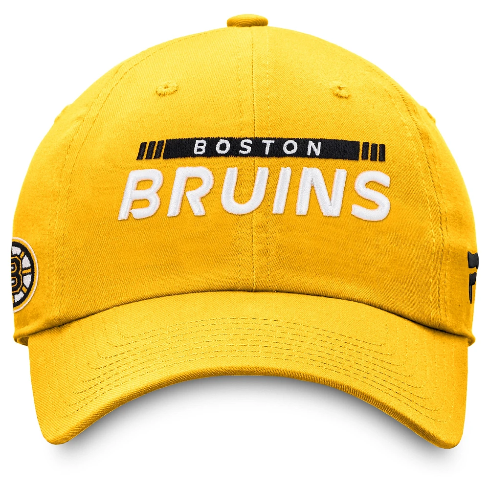 Men's Fanatics Gold Boston Bruins Authentic Pro Rink Adjustable Hat