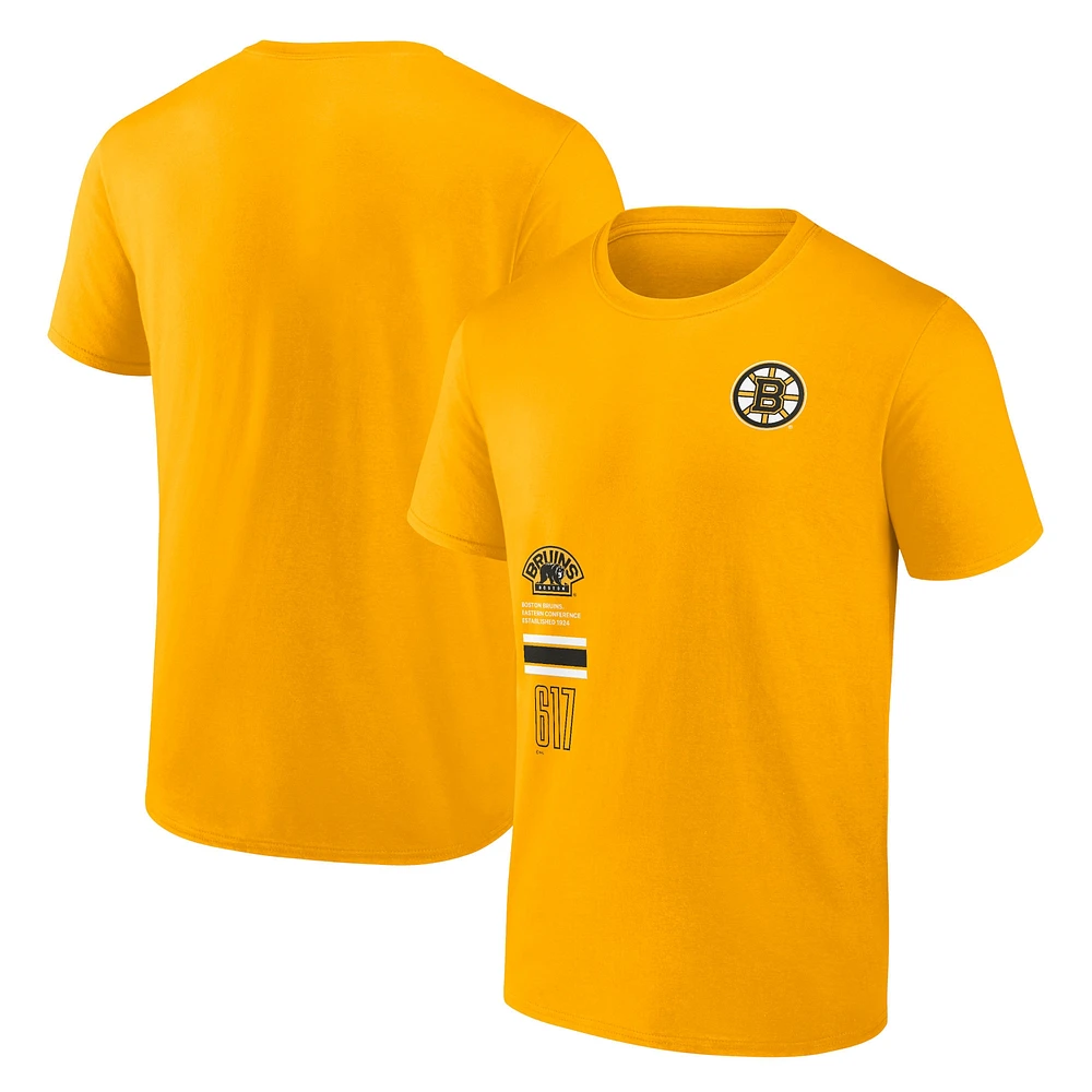 T-shirt Fanatics Gold pour hommes, représentant des Bruins de Boston