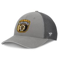 Casquette ajustable Fanatics pour homme Boston Bruins Authentic Pro Home Ice Trucker grise