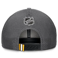 Casquette ajustable Fanatics pour homme Boston Bruins Authentic Pro Home Ice Trucker grise