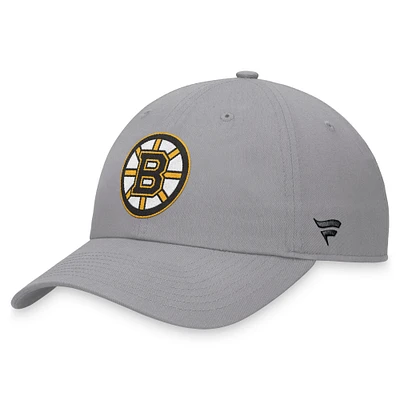 Casquette réglable pour temps supplémentaire Fanatics gris des Bruins de Boston pour hommes