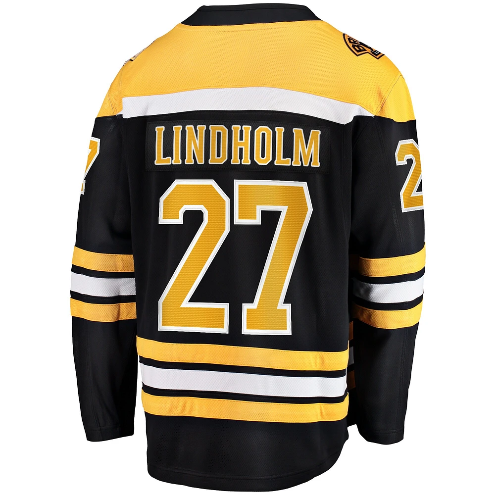 Maillot de joueur échappé à domicile Fanatics Hampus Lindholm pour hommes, noir, Bruins Boston