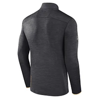 Pull léger à glissière quart de tour Fanatics Heather Charcoal Boston Bruins Authentic Pro pour homme