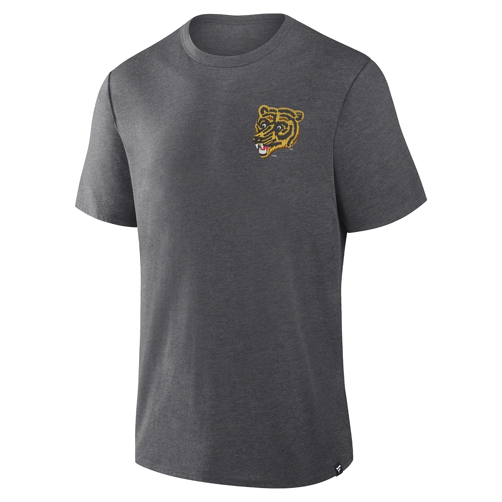 Men's Fanatics Heather Charcoal Boston Bruins Fan Lanes Tri-Blend T-Shirt
