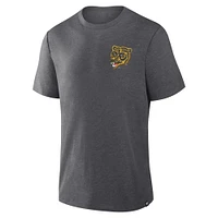 Men's Fanatics Heather Charcoal Boston Bruins Fan Lanes Tri-Blend T-Shirt