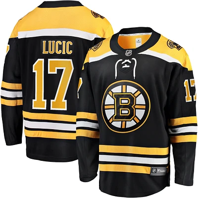 Maillot Breakaway domicile des Bruins de Boston noir Fanatics Milan Lucic pour hommes