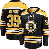 Maillot Fanatics Morgan Geekie noir Boston Bruins Home Breakaway pour hommes