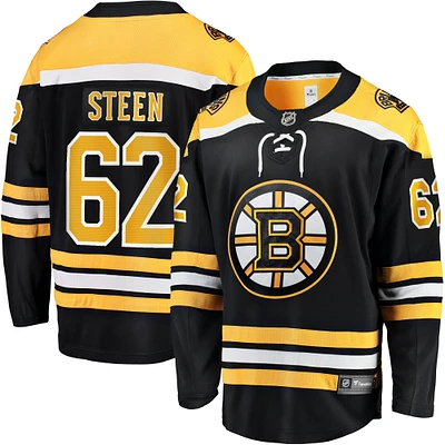 Maillot de joueur échappé à domicile Fanatics Oskar Steen noir des Bruins Boston pour hommes