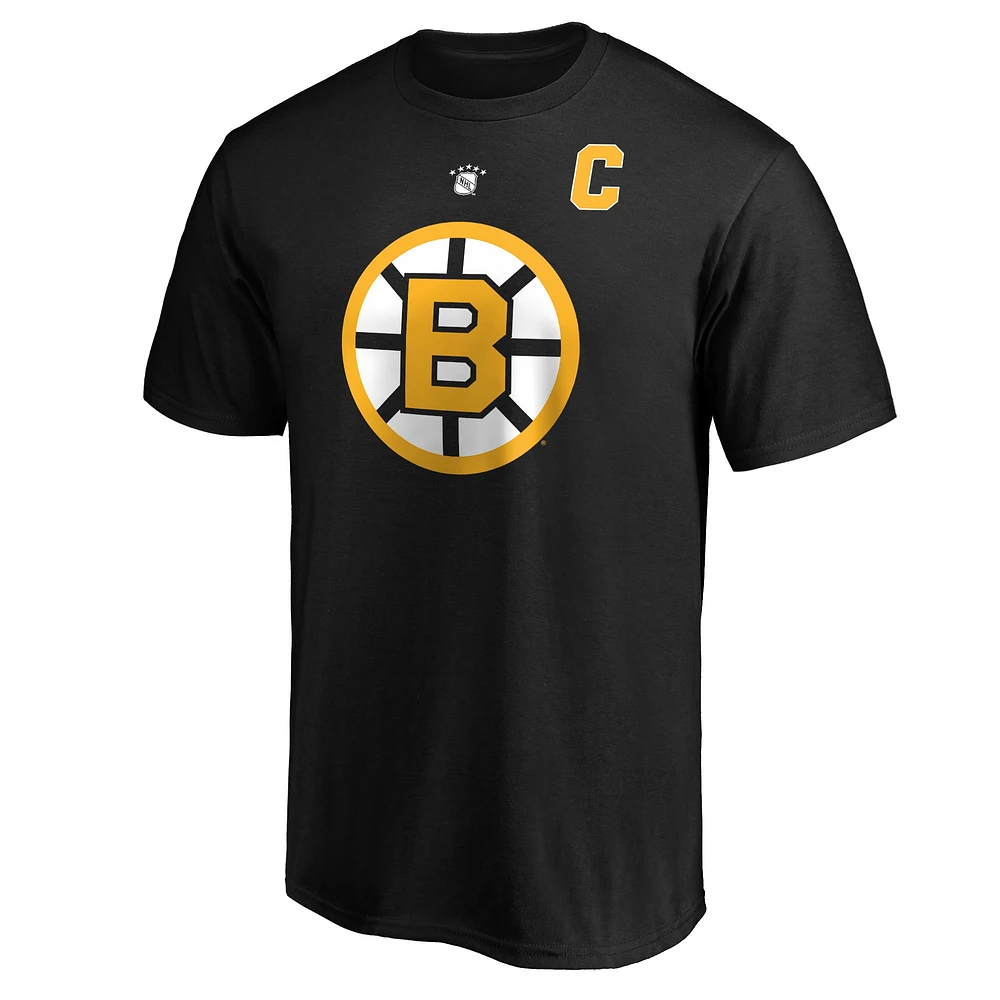 Men's Fanatics Ray Bourque Black Boston Bruins Authentic Stack Retired Player Name & Number T-Shirt