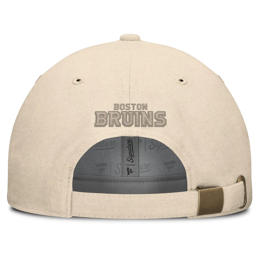 Men's Fanatics Tan Boston Bruins Front Office Canvas Adjustable Hat