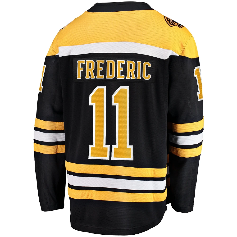 Fanatics pour hommes Trent Frederic noir Boston Bruins Home Breakaway Player - Maillot