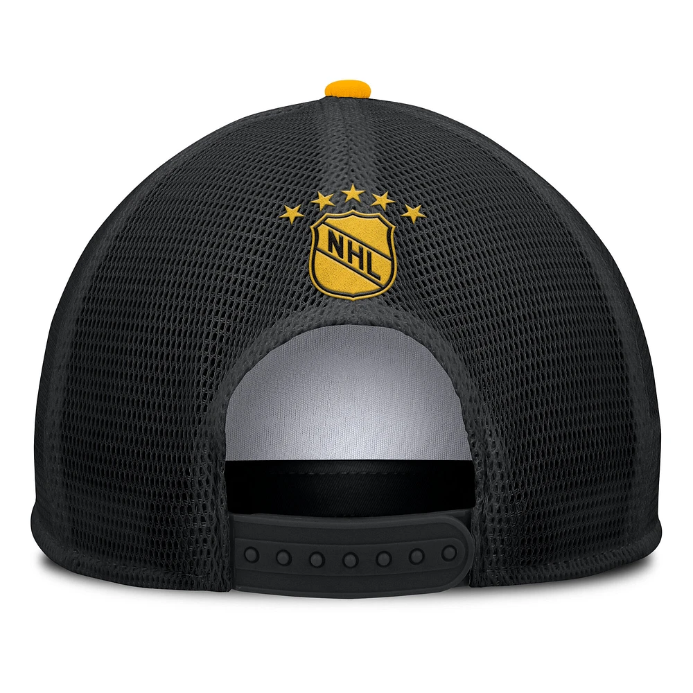 Men's Fanatics White/Black Boston Bruins Decades Collection Foam Front Snapback Hat