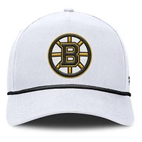 Men's Fanatics White Boston Bruins Rope A-Frame Adjustable Hat