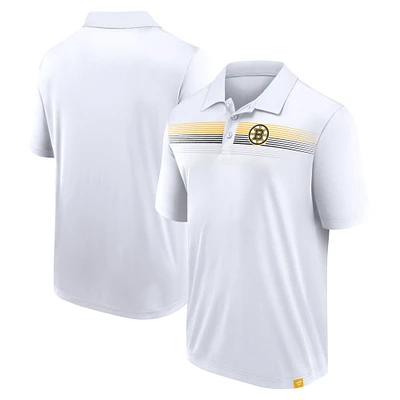 Men's Fanatics White Boston Bruins Victory For Us Interlock Polo