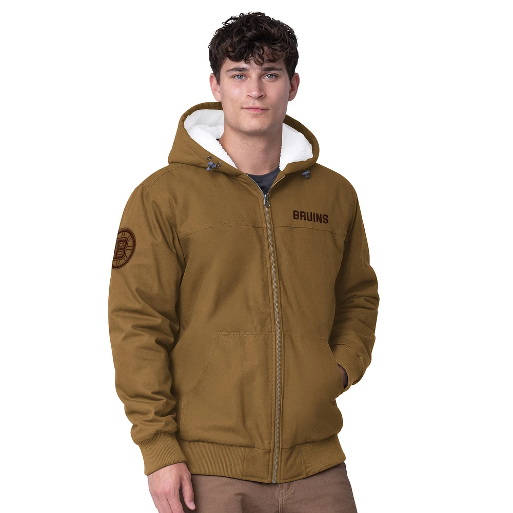 Veste à capuche entièrement zippée G-III Sports by Carl Banks pour homme, couleur tan