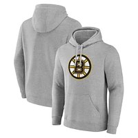 Men's Heather Gray Boston Bruins Primary Logo Pullover Hoodie