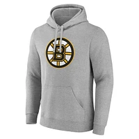 Men's Heather Gray Boston Bruins Primary Logo Pullover Hoodie