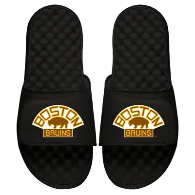 Boston Bruins ISlide Vintage Logo Slide Sandals - Black