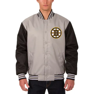 Boston Bruins JH Design Front Hit Poly Twill Jacket - Gray