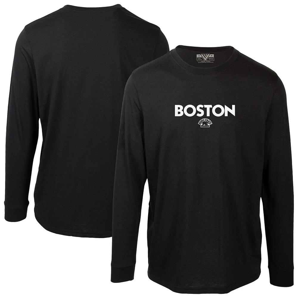 Men's Levelwear  Black Boston Bruins Oscar City Capsule Long Sleeve T-Shirt