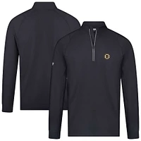 Pull-over noir à glissière quart de tour Theory Insignia Core Raglan pour homme Levelwear Boston Bruins