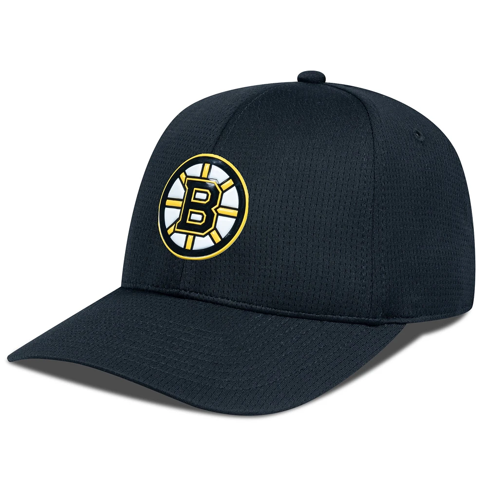 Men's Levelwear Black Boston Bruins Zephyr Insignia Core Structured Adjustable Hat