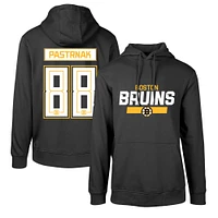 Levelwear pour hommes David Pastrnak Noir Boston Bruins Podium Nom et numéro Pull à capuche