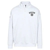 Sweat-shirt à glissière quart de tour Murray City Capsule Boston Bruins blanc Levelwear pour homme