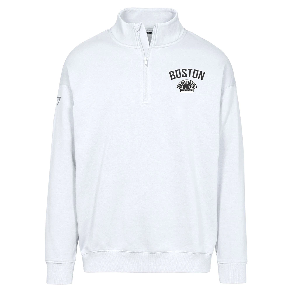 Men's Levelwear  White Boston Bruins Murray City Capsule Quarter-Zip Sweatshirt