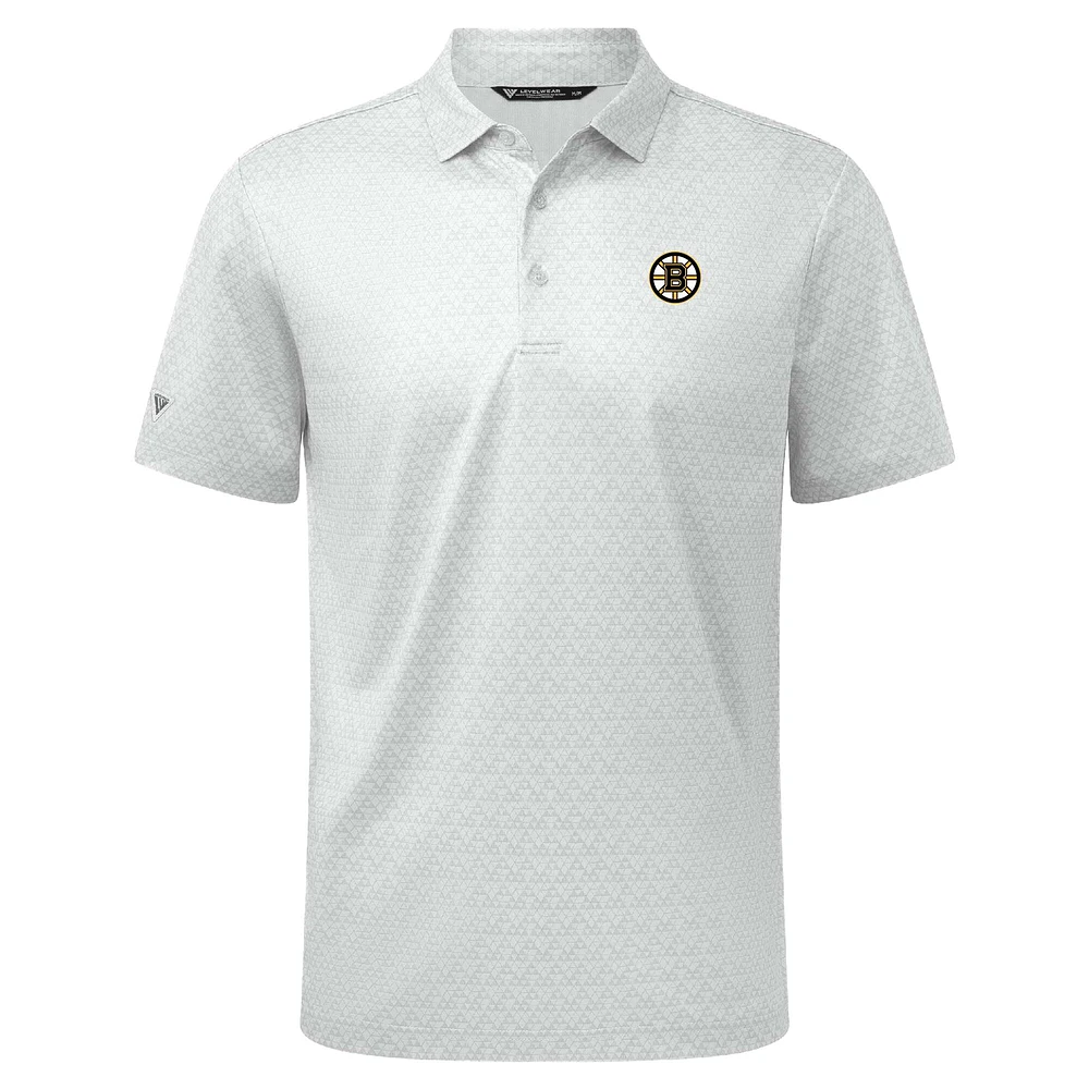 Polo System Insignia Core blanc pour homme de Levelwear des Bruins Boston