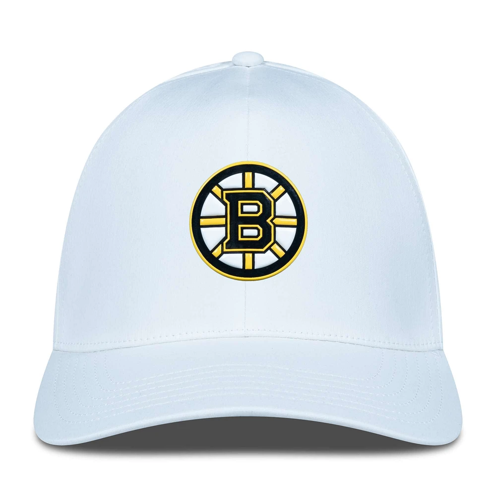 Casquette Zeta Insignia Core Flex blanche pour homme des Bruins de Boston Levelwear
