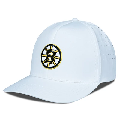 Casquette Zeta Insignia Core Flex blanche pour homme des Bruins de Boston Levelwear