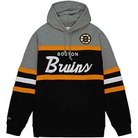 Sweat à capuche Mitchell & Ness pour hommes, noir/gris, entraîneur-chef des Bruins de Boston