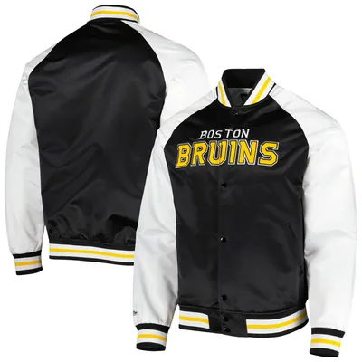 Starter Black Youth Boston Bruins Varsity Satin Full-Snap Jacket Youth-S / Black