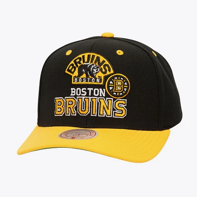 Casquette réglable All In 2.0 Pro Crown des Bruins de Boston noires Mitchell & Ness pour hommes