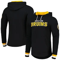 Men's Mitchell & Ness Black Boston Bruins Legendary Slub Hoodie Long Sleeve T-Shirt