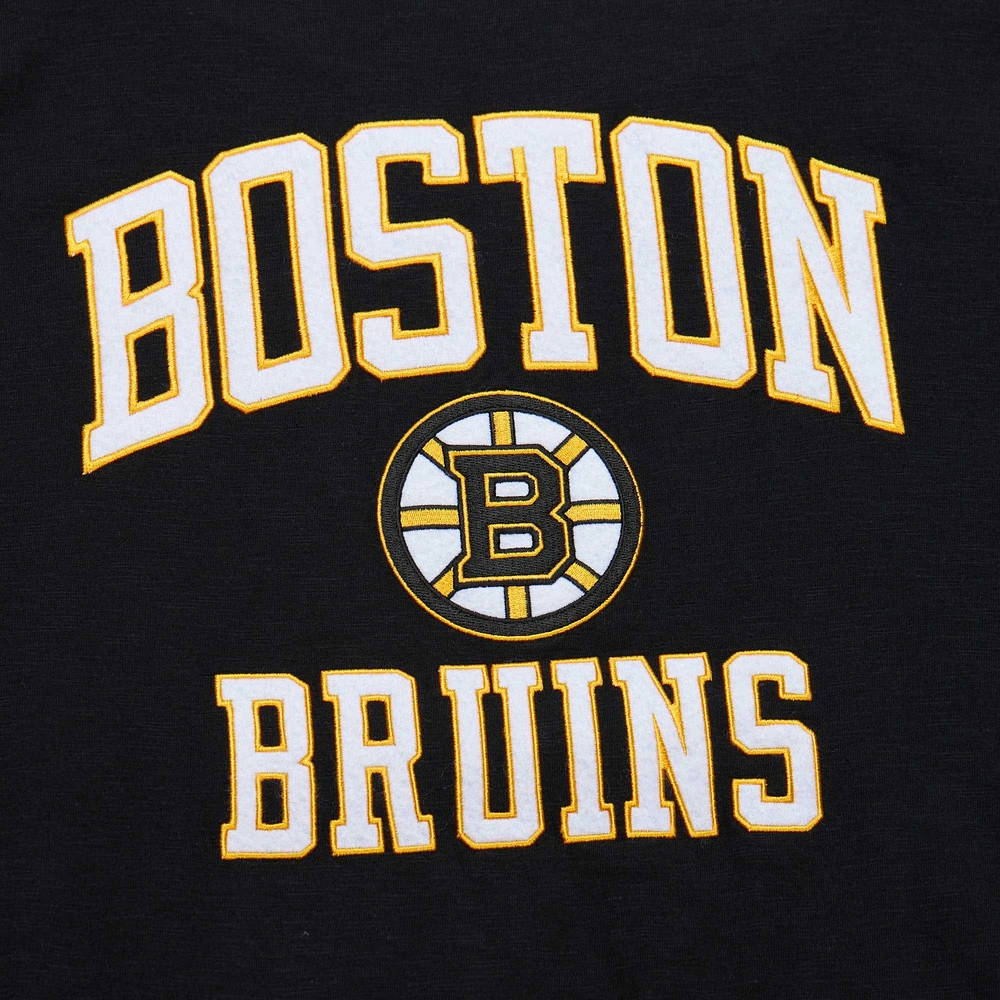 T-shirt flammé légendaire des Bruins de Boston noir Mitchell & Ness pour hommes