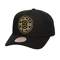 Men's Mitchell & Ness Black Boston Bruins Soul Strike Neon Logo Pro Crown Adjustable Hat