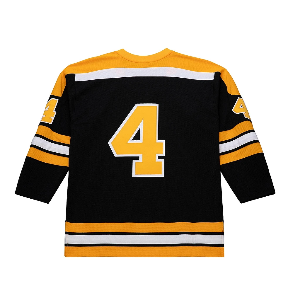 Men's Mitchell & Ness Bobby Orr Black Boston Bruins Big Tall 1971/72 Blue Line 2.0 Jersey