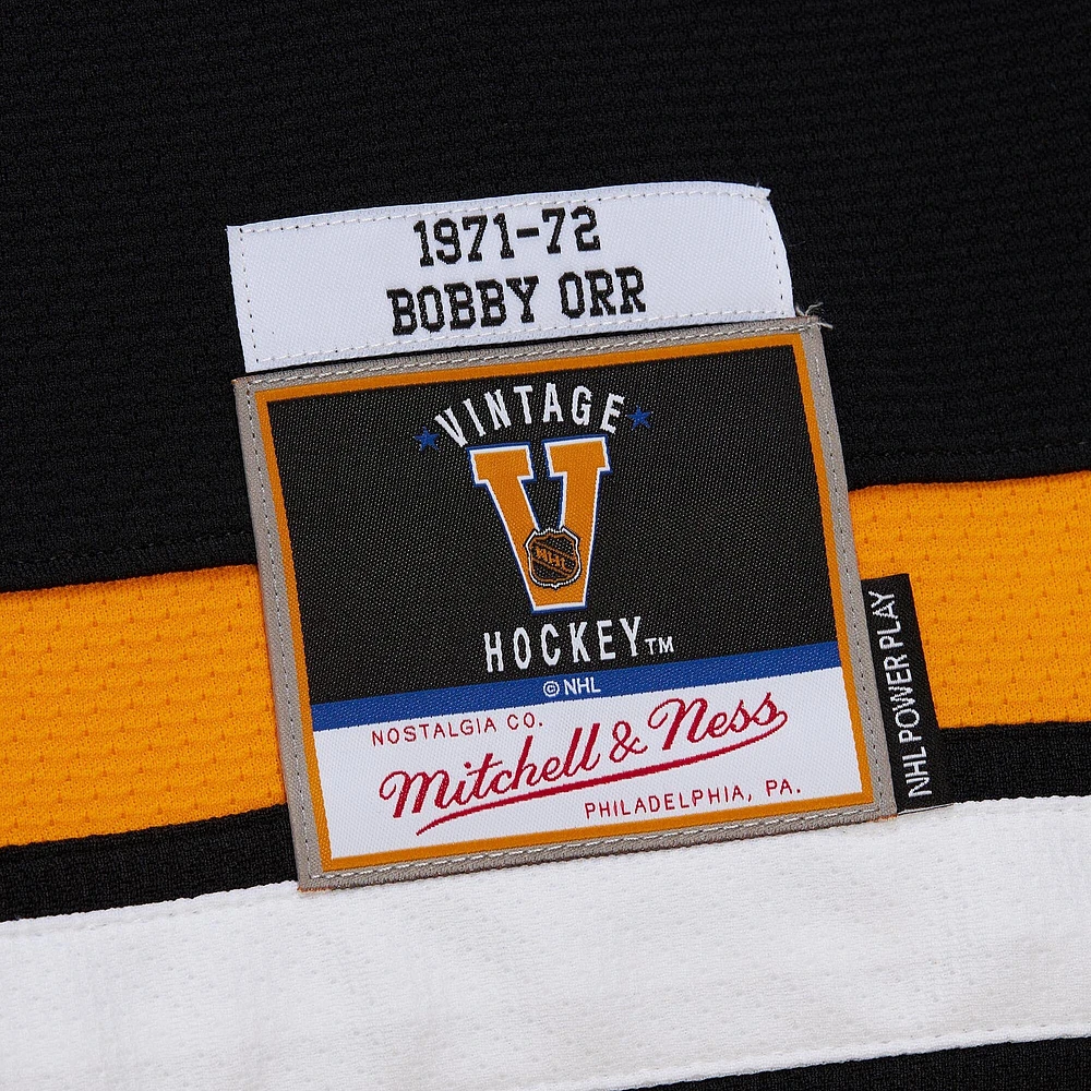 Maillot Mitchell & Ness Bobby Orr noir pour homme des Bruins de Boston Big Tall 1971/72 Blue Line 2.0