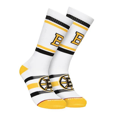 Chaussettes de sport Mitchell & Ness Boston Bruins Face-Off Crew pour hommes