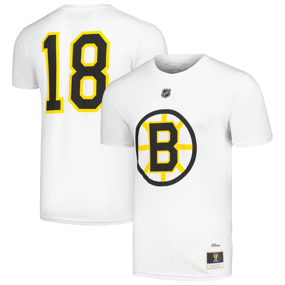 Men's Mitchell & Ness Willie O'Ree White Boston Bruins  Name Number T-Shirt