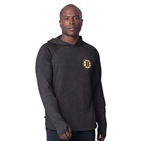 Men's MSX by Michael Strahan  Black Boston Bruins Fast Track Raglan Long Sleeve Hoodie T-Shirt