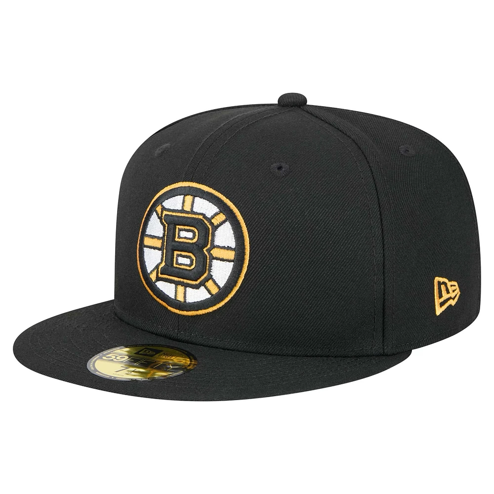 Men's New Era Black Boston Bruins Core 59FIFTY Fitted Hat