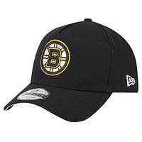 Casquette ajustable A-Frame 9FORTY Boston Bruins noire New Era pour homme