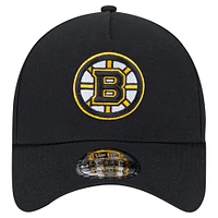 Men's New Era  Black Boston Bruins Core A-Frame 9FORTY Adjustable Hat