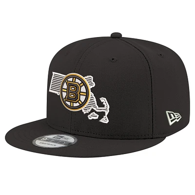 Men's New Era Black Boston Bruins State Pride 9FIFTY Snapback Hat